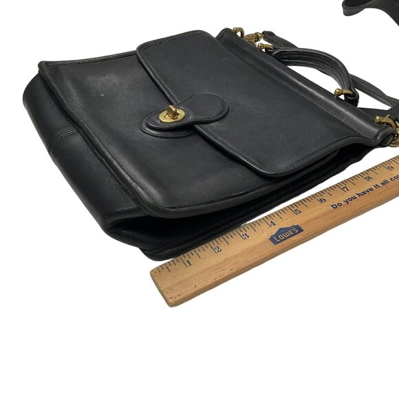 Vintage Black Leather Coach Willis Satchel Bag 9927 USA - Picture 14 of 15